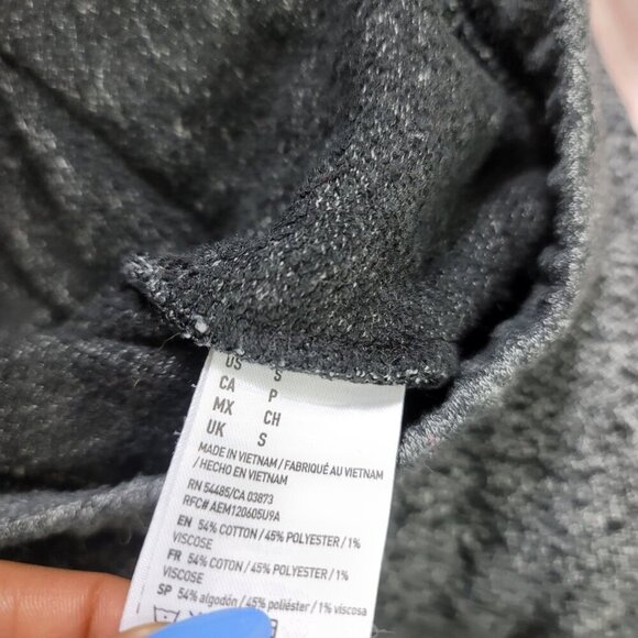 American Eagle Gray & Black Marled Zipper Sporty Women's Jacket | Size S - Picture 3 of 7